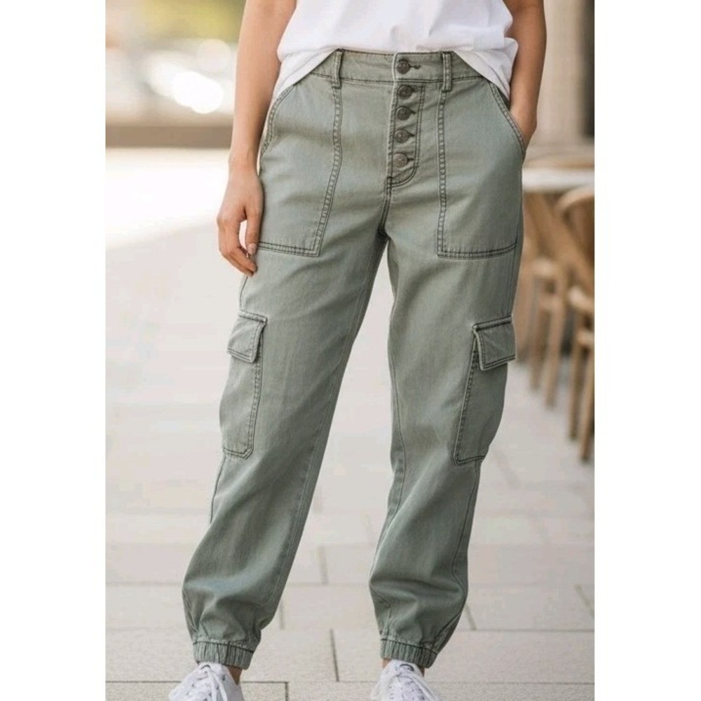 Express Washed Gray High Rise Ankle Cargo Pants Excellent Condition Sz 0/R